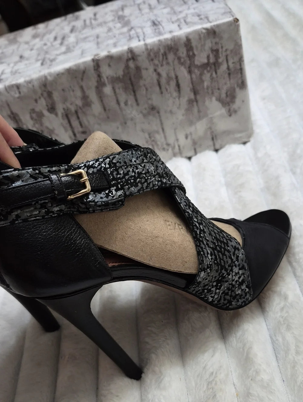 Derek Lam Falyn Snake-print Heeled Sandals Women's Sz 7 B $795